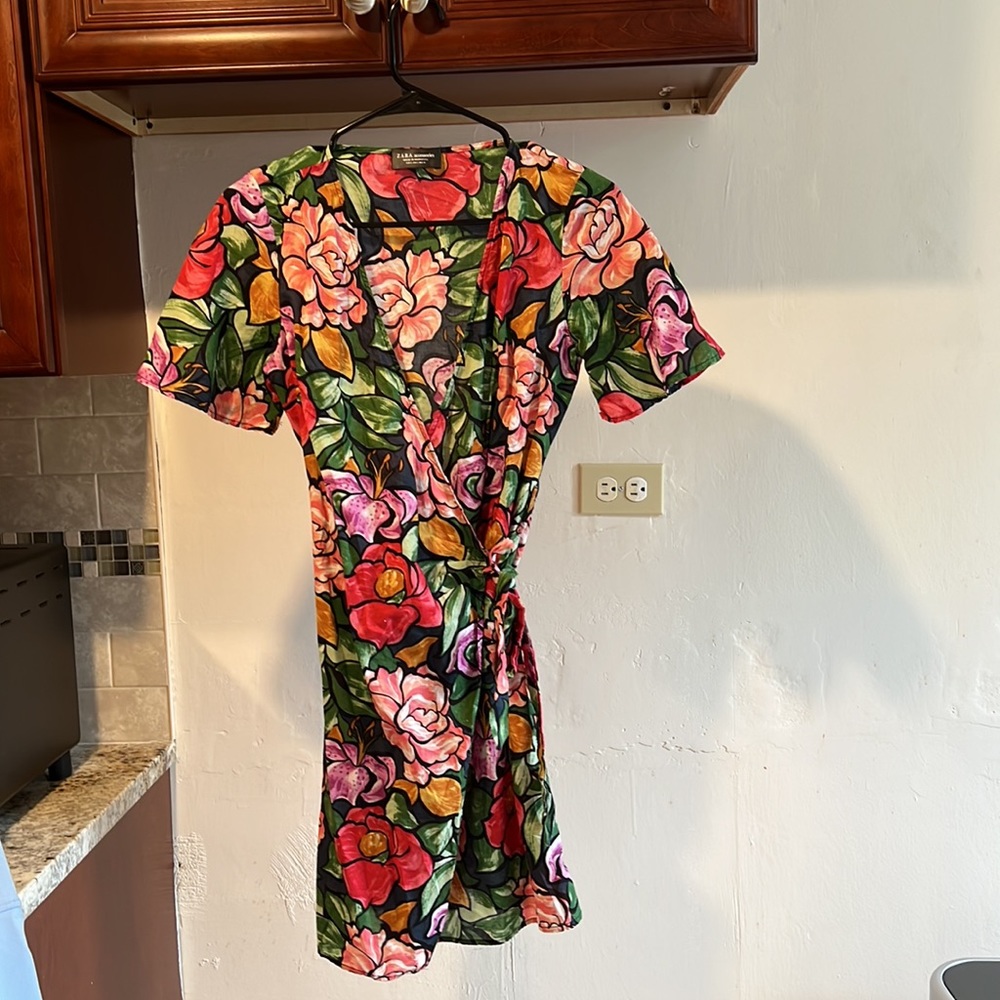 ZARA floral print tropical dress